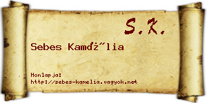 Sebes Kamélia névjegykártya